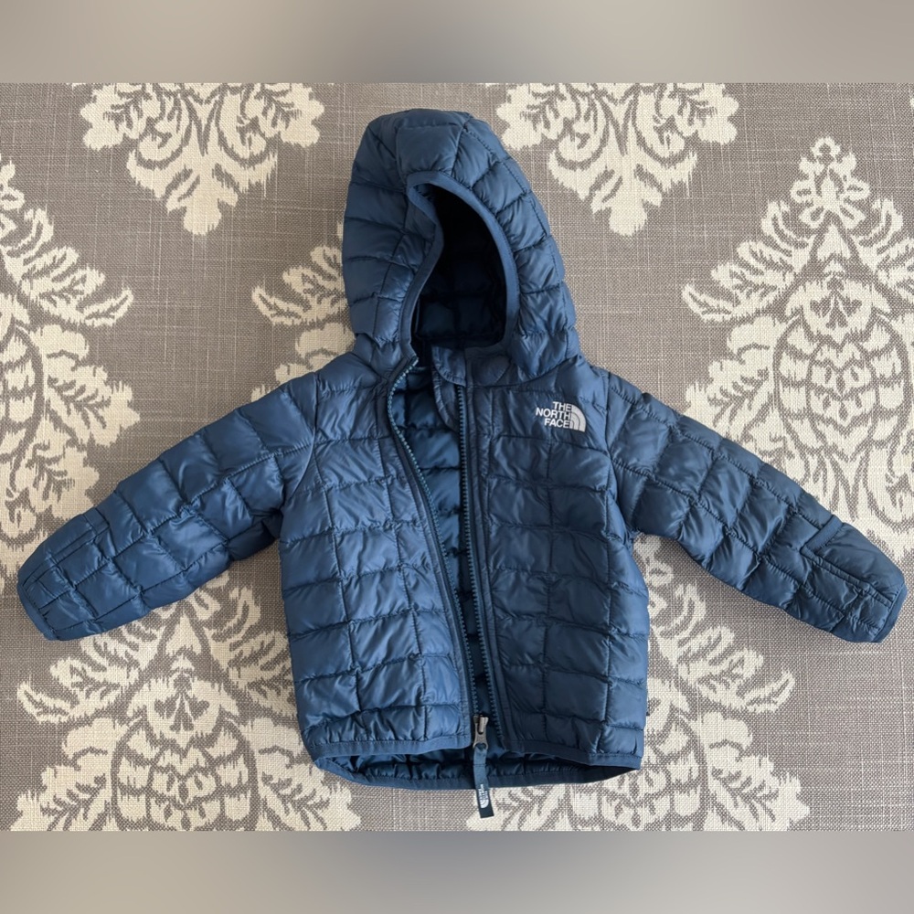 The North Face Baby Puffer Winter Coat with fold over mitts